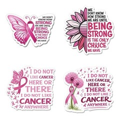 (4Pcs) Breast Cancer Awareness Stickers – Waterproof Vinyl Breast Cancer Stic…