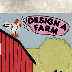 Vintage Sandylion 1983 Stickers Design A Farm Unused Maxi Activity Sheet Cow Pig
