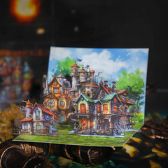 90PCS Gear Cabin PET Stickers – Steampunk Fantasy House Sticker for Scrapbook Jo