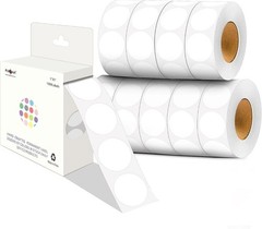 Yellow Coding Labels, 10000 Stickers, 1 Inch Round, 10 Rolls