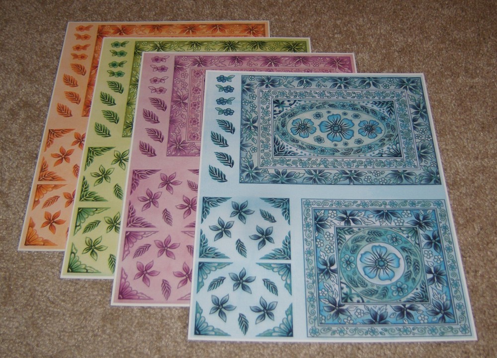 Magenta 8 1/2 x 11 sheet Sticker Frames & Corners ……Lot of Four Sheets