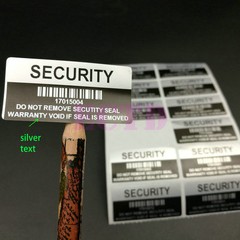 500 Security Label Seal Sticker Silver Black Tamper Evident VOID 1.57» x 0.78»