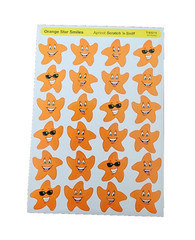Vintage Trend Scratch & Sniff Apricot Orange Star Smiles Sticker Sheet – T-83214