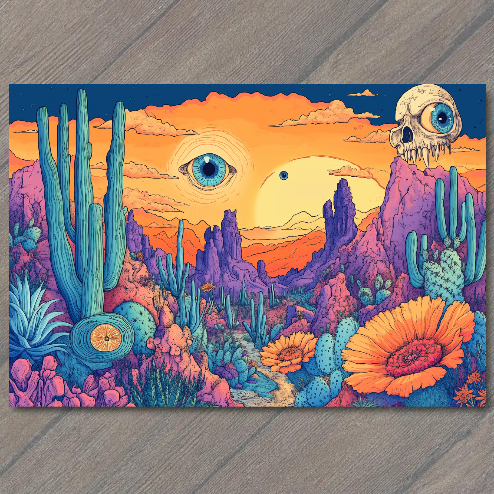 STICKER Dreamlike Trail Sunset Eyewatch Landscape Purple Rock Yellow Bloom