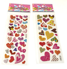 Heart Stickers Valentine Love Pink Red Purple Polka Dot Craft Lot of 2 NEW READ