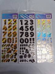 Silver Holographic Foil Project Letters & Numbers Stickers 2 in 115 CT Lot Of 3