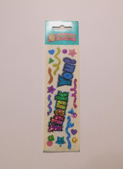 SandyLion Lot of 1 Strip Brand New Package ~ Prismatic Thank You!~ Stickers