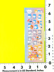 Hoodie Bunny Rabbits & Teddy Bears Kawaii 1 Sheet Korean Glittery Sticker Pack