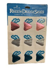 Vintage 80s Stickers Hallmark Razzle Dazzle Hershey Kisses 4 Sheets Sealed Pack
