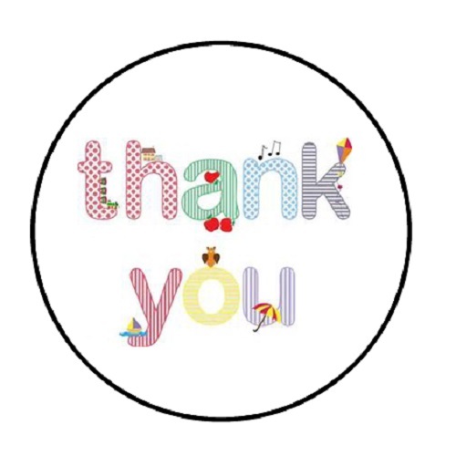 48 Colorful Thank You!!! ENVELOPE SEALS LABELS STICKERS 1.2″ ROUND