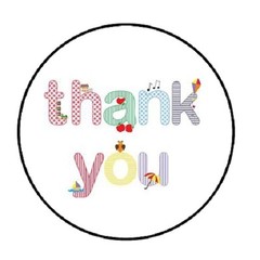 48 Colorful Thank You!!! ENVELOPE SEALS LABELS STICKERS 1.2″ ROUND