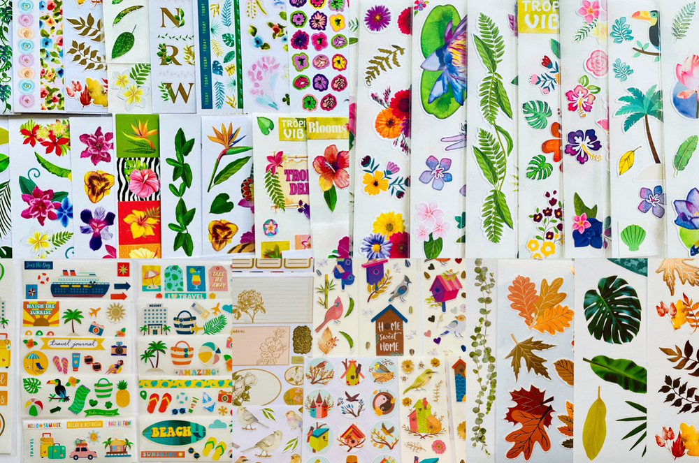 199+ Stickers, Flower Leaves Green Plants Autumn Nature Botanical Trees Travel +