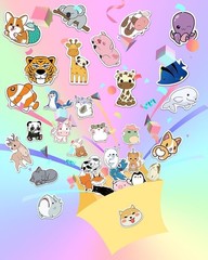 Waterproof 106PCS Non-Repeating Animal Stickers – Creative Fun for Everyone