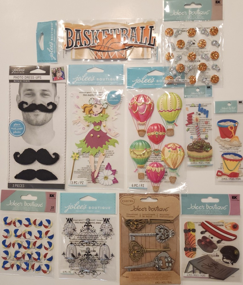 Lot Of 11 All JOLEE’S BOUTIQUE Dimensional Scrapbooking Stickers ASSORTED MIX