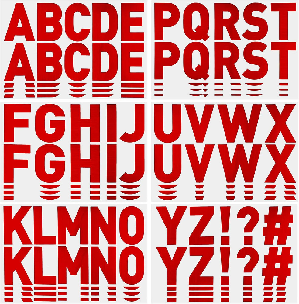 232 Pieces 24 Sheets Red Letter Stickers Large Bulletin Board Letters Poster Sti