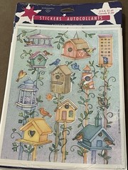 Vintage Ambassador Beautiful Birds Birdhouses Stickers 4 Sheets NIP NOS