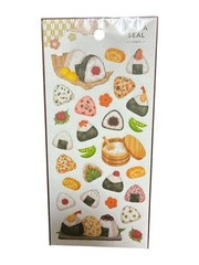 Japanese Food Stickers Set Sushi Onigiri Kawaii Planner Scrapbook 4pcs
