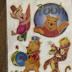 VTG Winnie The Pooh Piglet Tigger Stickers Gold Trim Made In Taiwan 1 Sheet NOP