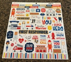 Echo Park FIRST RESPONDER 12×12 Sticker Sheet Emergency Workers Hero Police Fire