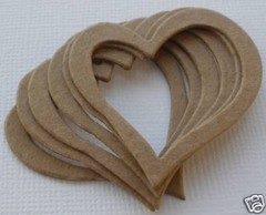 {6} *MiNi DOUBLE LAYER HEART* Bare Chipboard Die Cuts – 1.5″ inch