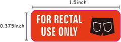 For Rectal Use Only Stickers / 1.5″ X 0.375″ Fluorescent Red Orange Stickers wit