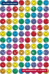 Trend Colorful Smiles Sparkle superSpots Stickers, Classroom Incentives, 400 Cou