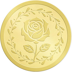 Rose Gold Embossed Envelope Stickers – Rose Was Seal, Gold Foil Stickers for Wed