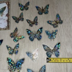 Blue Butterfly Butterflies 🦋 Holo Sticker Pack New Stickers Stained Glass Style