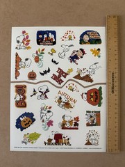 Charles Schulz Peanuts Snoopy Halloween Thanksgiving Sticker Sheet Large Format2