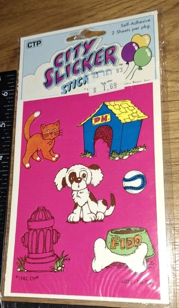 Vintage Stickers CTP city Slicker Pet Play 1 Pkg,code20-1