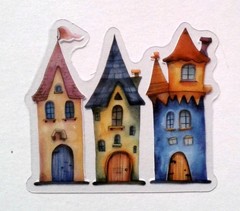 Fairy Tale Castle House Clear Vinyl Decal Sticker Water Resistant Laptop Gift