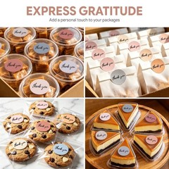 500 Pcs Thank You Stickers Roll, Morandi Boho 6 Colors with Bold Font, 1.5 In…