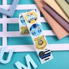 600 Pcs Police Stickers for Kids Police Party Favors Badge Stickers Officer Roll