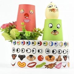 Nose Eyes Sticker 1 Roll(1000Pcs) Paper Roll Craft Eye Noses Mouth Stickers Toy