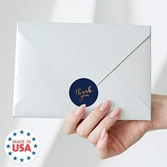 Navy Gold Foil Thank You Stickers – 1000 Round Gratitude Labels for Weddings, Gi