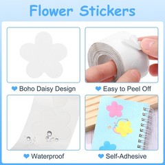 500 Pcs White Daisy Stickers 1 Inch Cute Flower Shaped Sticker Labels