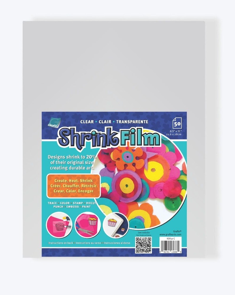 Grafix Shrink Film – Clear Transparent 8.5″x11″ Sheets, 8.5″x11″, CLEAR