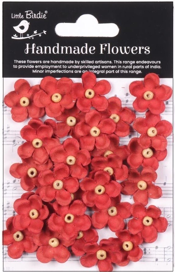 Beaded Bloom Paper Flowers – Cardinal, 30/pk, stickers -Little Birdie CR94204