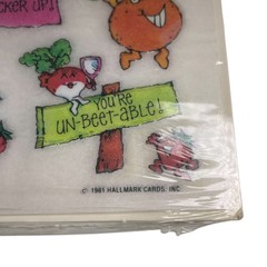 NEW Vintage 1981 Hallmark Rub On Transfers Fruit & Vegetable Quotes 2 Sheets/pk