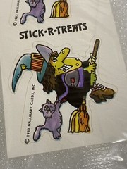 Hallmark Halloween Stick R Treats Monster Witch JOL Stickers 1983 New 21 Sheets