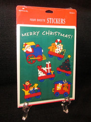 Hallmark «Merry Christmas Santa Presents Train Stickers» 4 Sheets Vintage Sealed