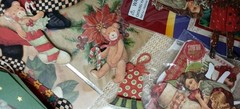 100 CHRISTMAS CRAFT LOT BUTTONS FIBERS PUNCHIES EPHEMERA GEMS FOILS 10 EA OF 10