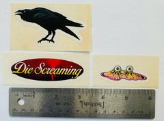 RETRO STICKER LOT Horror Ghost Raven Spider Black Cat Insects Blood Severed Hand