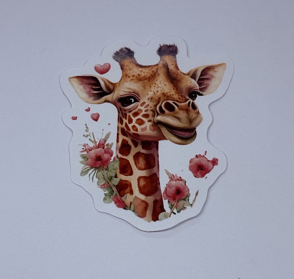Cute Giraffa Animal Love Sticker Vinyl Decal Journal Wall Decor Floral Art Tc6