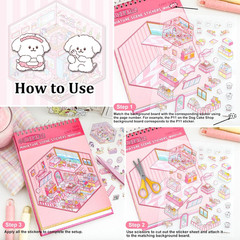 Scene Sticker Book for Kid 20 Set 3D Sticker Fun Cute Activity Stress Relief