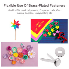 100 Pieces Brass Paper Fasteners Paper Brads, and 300 Pieces Washers with Hole P