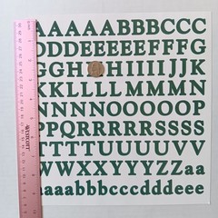 Lot of 4 Creative Memories Silver/White/Dark Green ABC/123 Stickers Sheets