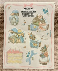 Vintage Hallmark Andrew Brownsword Stickers 2 Sheets Spring Bunny Rabbits