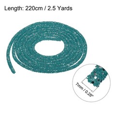 2.5 Yard 7mm Glitter Sequins Rope Sequins Rhinestone Cord Blue-Green