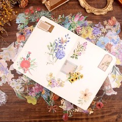 Gilding Flower Stickers (240 Pieces) – Glitter Watercolor Transparent Sticker…